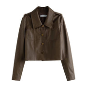 retro PU leather jacket, view 3 - MRSLM