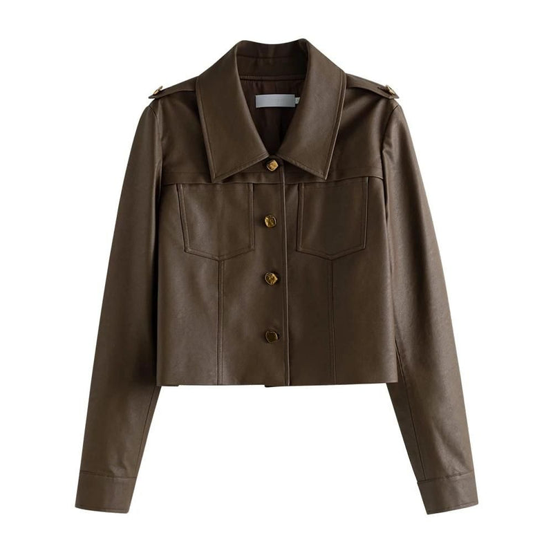 retro PU leather jacket, view 3 - MRSLM