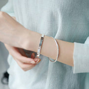 s925 sterling silver glossy bangle - MRSLM