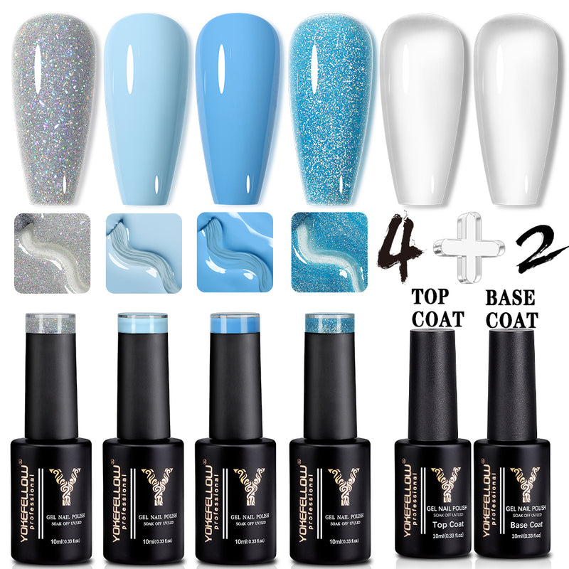 6pcs gel nail polish set, view 2 - MRSLM