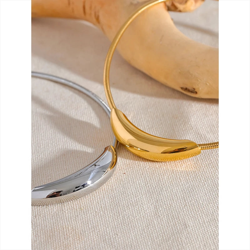 Gold choker necklace, view 6 - MRSLM
