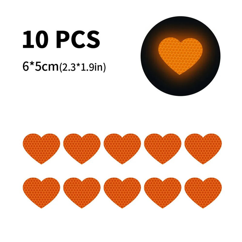 reflective heart-shaped stickers, view 6 - MRSLM