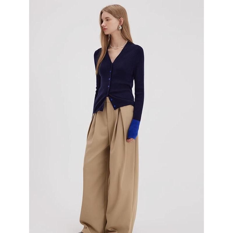 Wool blend V-neck cardigan, view 8 - MRSLM