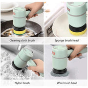 electric spin scrubber with 4 brush heads, view 8 - MRSLM