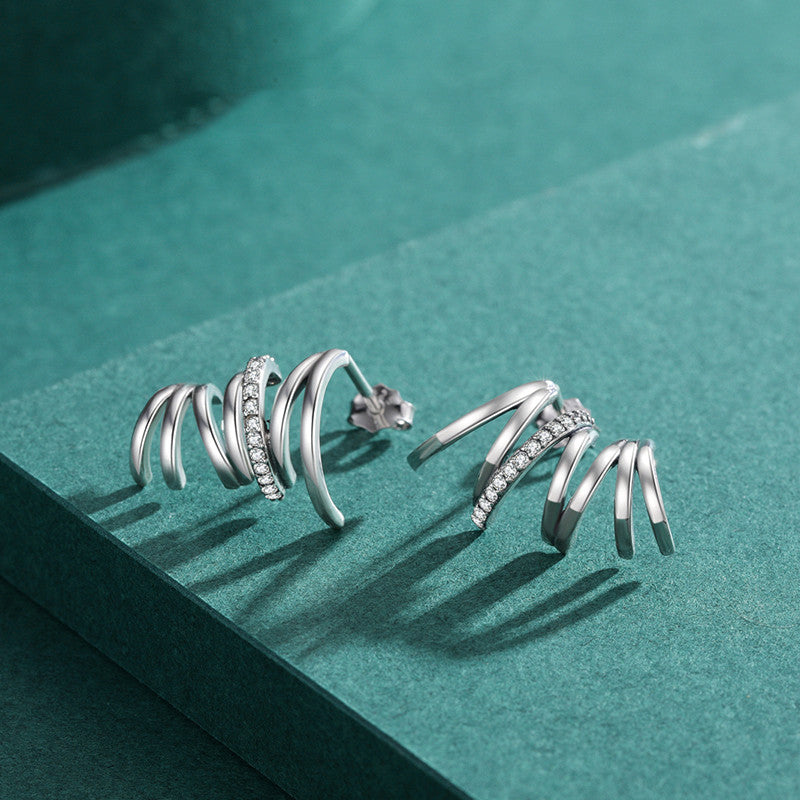 sterling silver stone-set earrings, view 4 - MRSLM