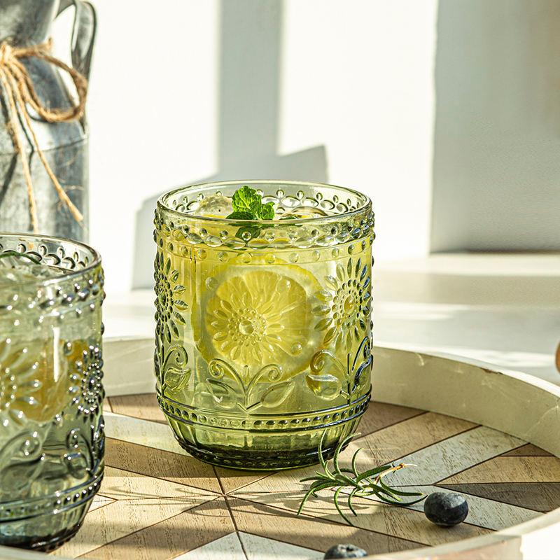 embossed glass petal cup, view 2 - MRSLM