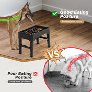 adjustable elevated dog bowls with slow feeder, view 3 - MRSLM