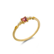 sterling silver garnet wave ring, view 4 - MRSLM