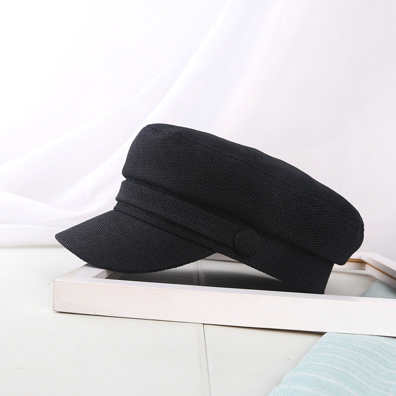 linen blend military hat, view 3 - MRSLM