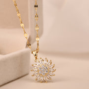 sunflower chain necklace, view 4 - MRSLM