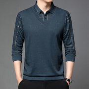 fake two-piece lapel men's t-shirt, view 3 - MRSLM