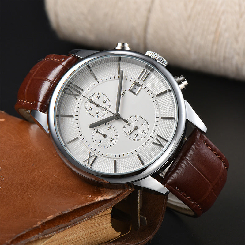 casual leather belt quartz watch, view 15 - MRSLM
