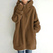 women's fuzzy full-zip long hoodie, view 9 - MRSLM
