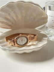 oval quartz watch for women, view 3 - MRSLM