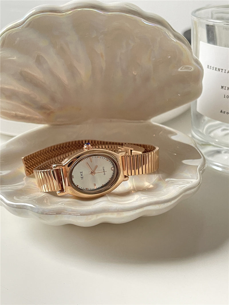 oval quartz watch for women, view 3 - MRSLM