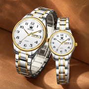 steel band calendar quartz watch - MRSLM