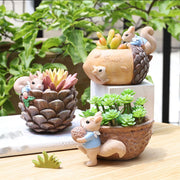 cartoon squirrel succulent flower pot, view 6 - MRSLM