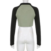 women's cropped raglan sleeve fitted tee, view 7 - MRSLM