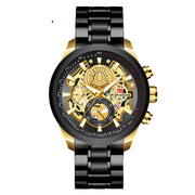 men's black gold quartz watch, view 10 - MRSLM