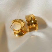18k gold plated spiral stud earrings, view 5 - MRSLM