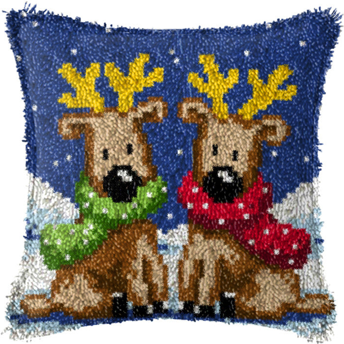 diy christmas embroidered cushion kit, view 17 - MRSLM
