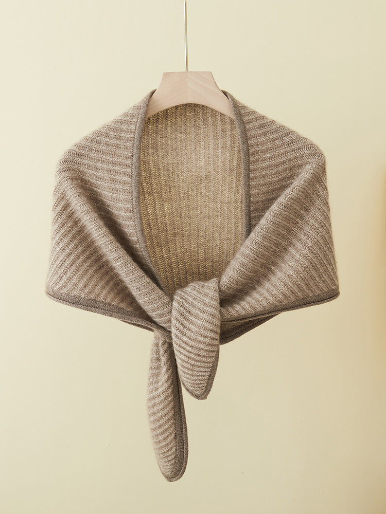 100% cashmere triangle scarf, view 2 - MRSLM