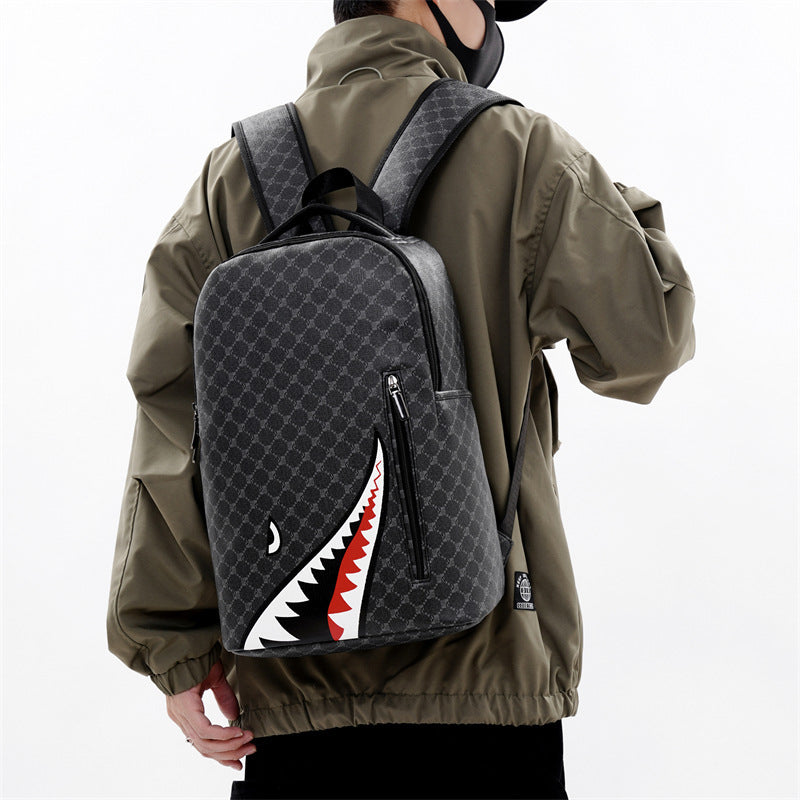 shark backpack for men, view 4 - MRSLM