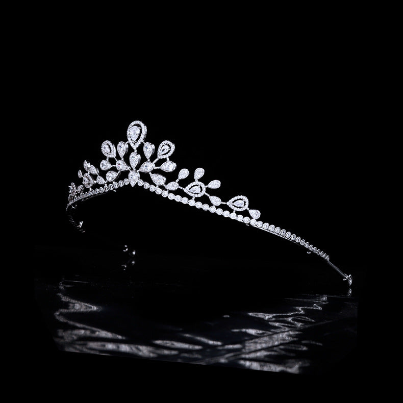 zircon crown wedding headpiece, view 3 - MRSLM