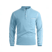 Men's long-sleeve waffle-knit henley shirt, view 6 - MRSLM