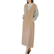 sleeveless V-neck long dress, view 5 - MRSLM