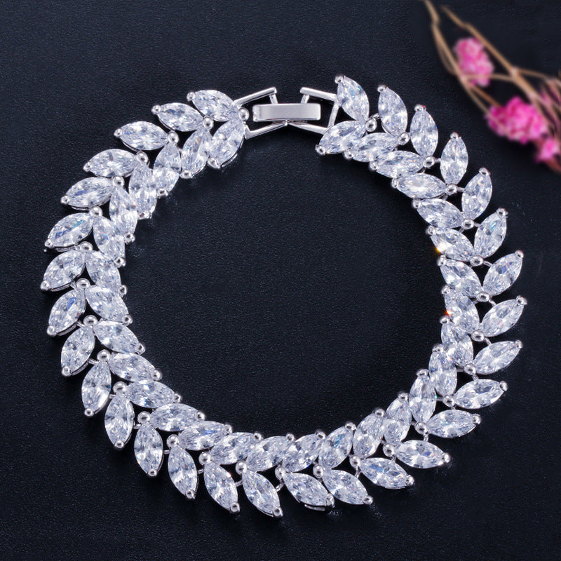 ladies gold-plated zircon bracelet, view 7 - MRSLM