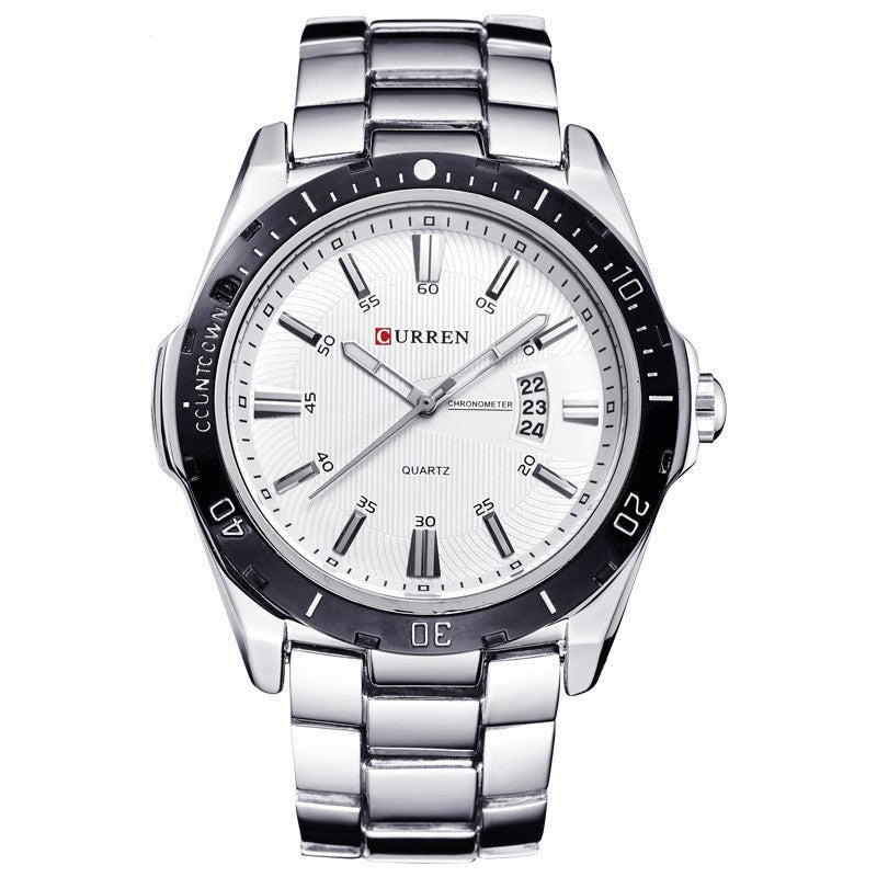 men's steel band quartz business watch, view 3 - MRSLM