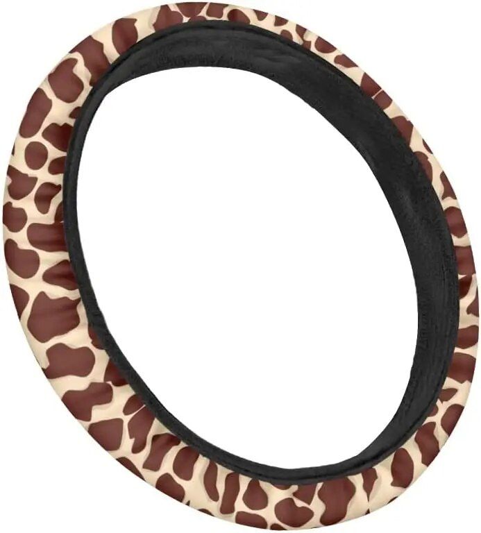 giraffe print steering wheel cover, view 5 - MRSLM