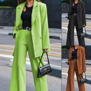 women's long sleeve coat and pants two-piece suit, view 8 - MRSLM