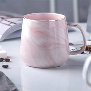 marble pattern ceramic mug with gold rim, view 2 - MRSLM