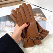 women's warm fleece suede gloves, view 2 - MRSLM