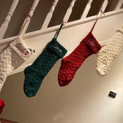 Cable knit Christmas stocking, view 4 - MRSLM