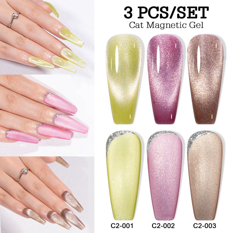 cat magnetic glitter gel nail polish, view 4 - MRSLM