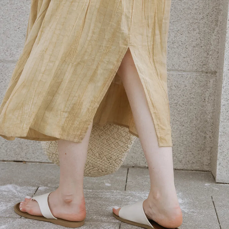 v-neck linen sundress, view 8 - MRSLM