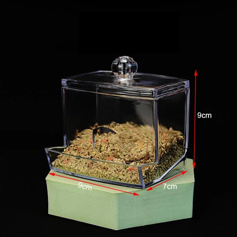 acrylic bird feeder with cuttlebone holder, view 2 - MRSLM