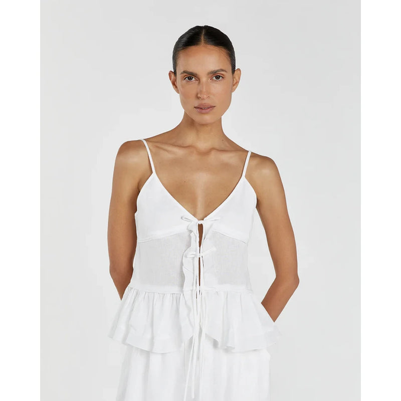 v-neck cami top with tie-up straps, view 6 - MRSLM
