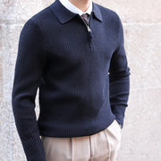 men's slim fit knit pullover sweater, view 2 - MRSLM