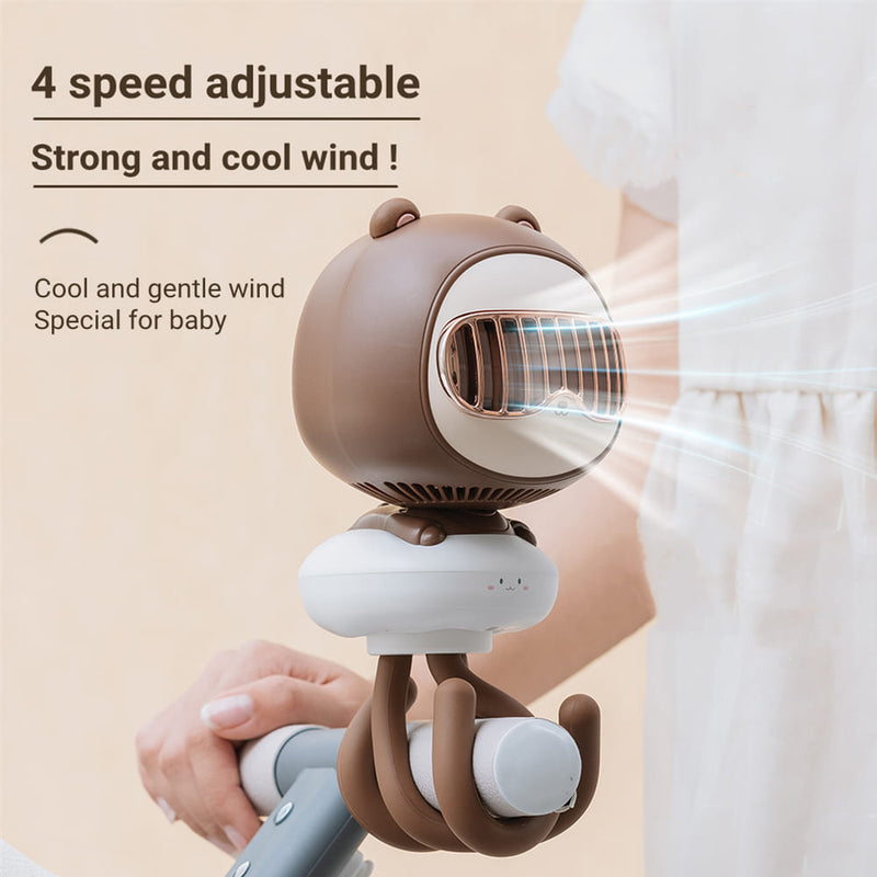 usb charging desktop folding fan, view 6 - MRSLM