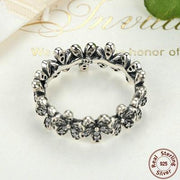 petal sterling silver flower ring, view 6 - MRSLM