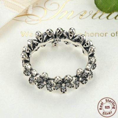petal sterling silver flower ring, view 6 - MRSLM