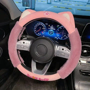 Colorful plush steering wheel cover, view 4 - MRSLM