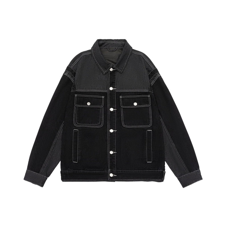Color stitching denim coat, view 5 - MRSLM
