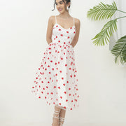 peach heart mesh sweet dress, view 3 - MRSLM