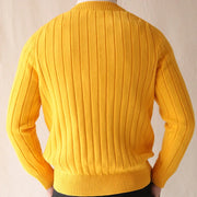 men's winter striped V-neck knit sweater, view 6 - MRSLM