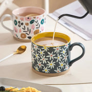 nordic painted flowers ceramic mug, view 5 - MRSLM